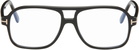 TOM FORD Black Navigator Blue Block Glasses