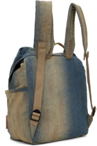 Acne Studios Blue & Beige Denim Backpack