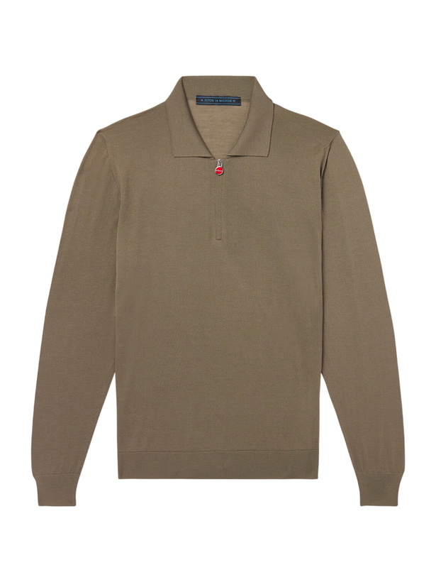 Photo: Kiton - Wool Half-Zip Sweater - Brown