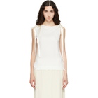 Simone Rocha White Bow Ribbon Tail Tank Top