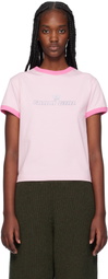 Sky High Farm Workwear Pink 'Farm Girl' Ringer T-shirt