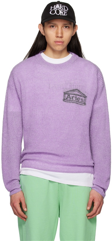 Photo: Aries Purple Printed Sweater