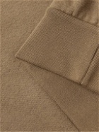 Loro Piana - Leather-Trimmed Cotton-Blend Jersey Sweatshirt - Brown