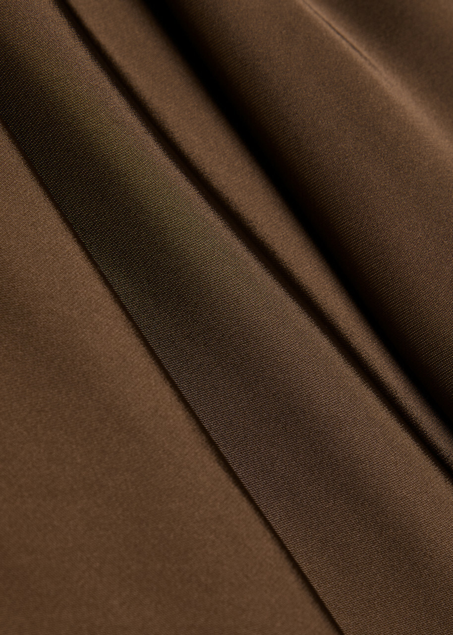 Vince Satin Slip Midi Skirt Brown