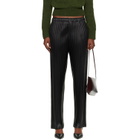 ISSEY MIYAKE Black Glossed Metal Pleats Trousers