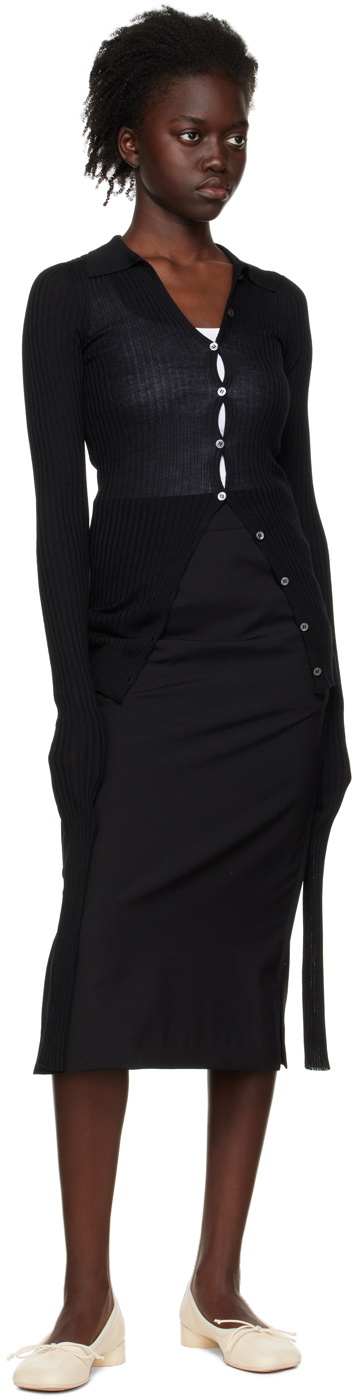 Quira SSENSE Exclusive Black Spread Collar Cardigan