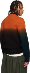 sacai Orange & Brown Garment Dye Wool Knit Sweater
