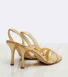 Manolo Blahnik Callasi metallic leather slingback sandals