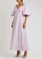 Clea Henderson Panelled Cotton-poplin Maxi Dress Lilac