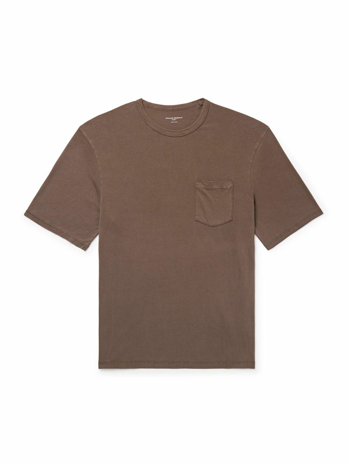 Officine Générale - Benny Pigment-Dyed Lyocell and Cotton-Blend Jersey T-Shirt - Brown