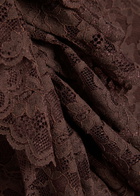 DE LA Vali Clementina Ruffled Guipure Lace Maxi Dress Brown