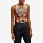Jean Paul Gaultier Women's Safe Sex Mesh Sleeveless Top in Nude/Brown/Black