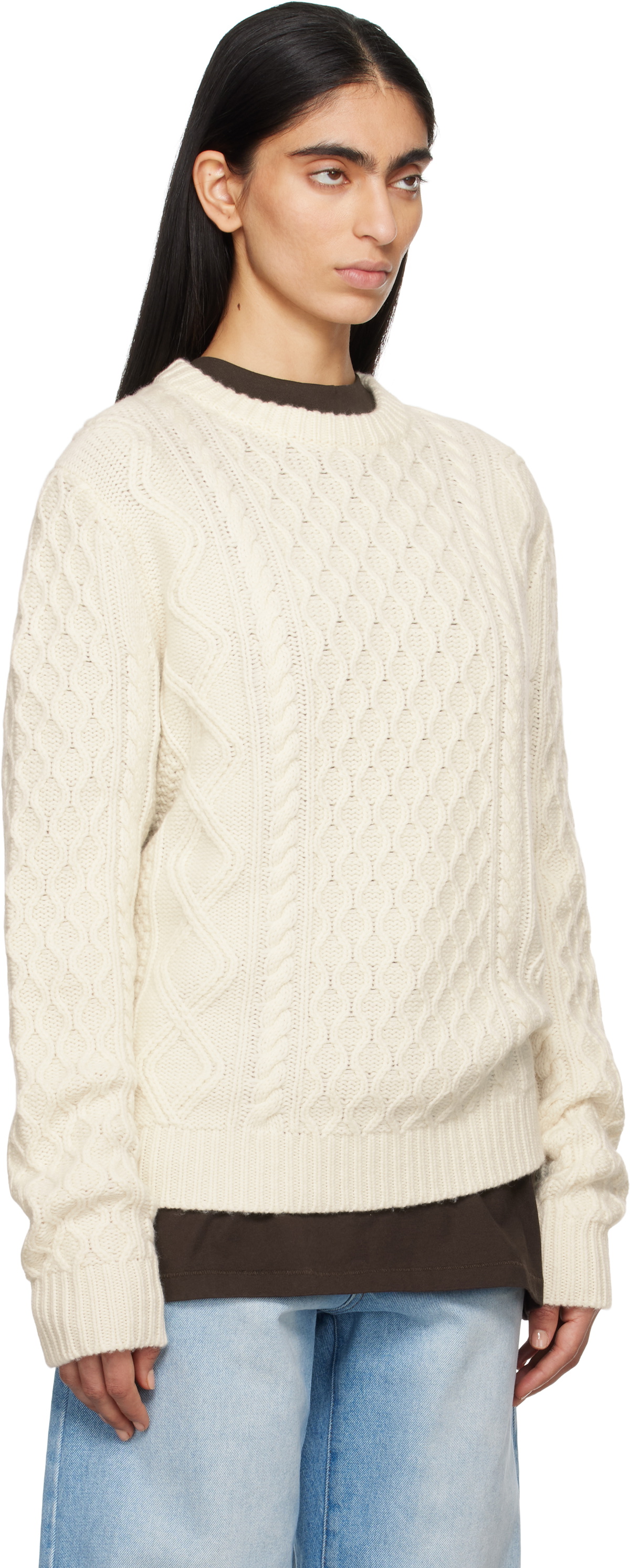 Guest in Residence Off-White Allday Cable Crew Sweater