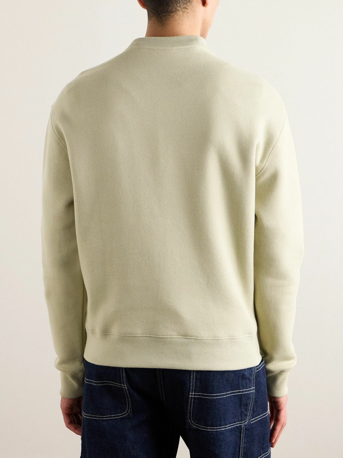 Maison Kitsuné - Logo-Appliquéd Cotton-Jersey Sweatshirt - Green