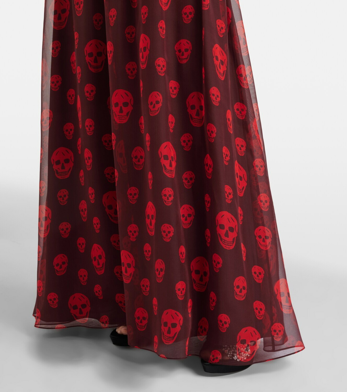 McQueen Skull silk maxi dress