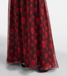 McQueen Skull silk maxi dress