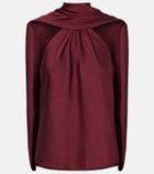 Simkhai Scarlett caped satin top