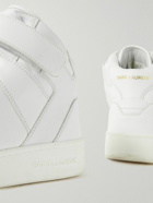 SAINT LAURENT - Greenwich Leather High-Top Sneakers - White