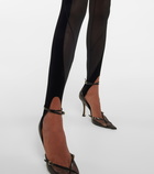 Wolford - x Mugler Flock Shaping paneled stirrup leggings