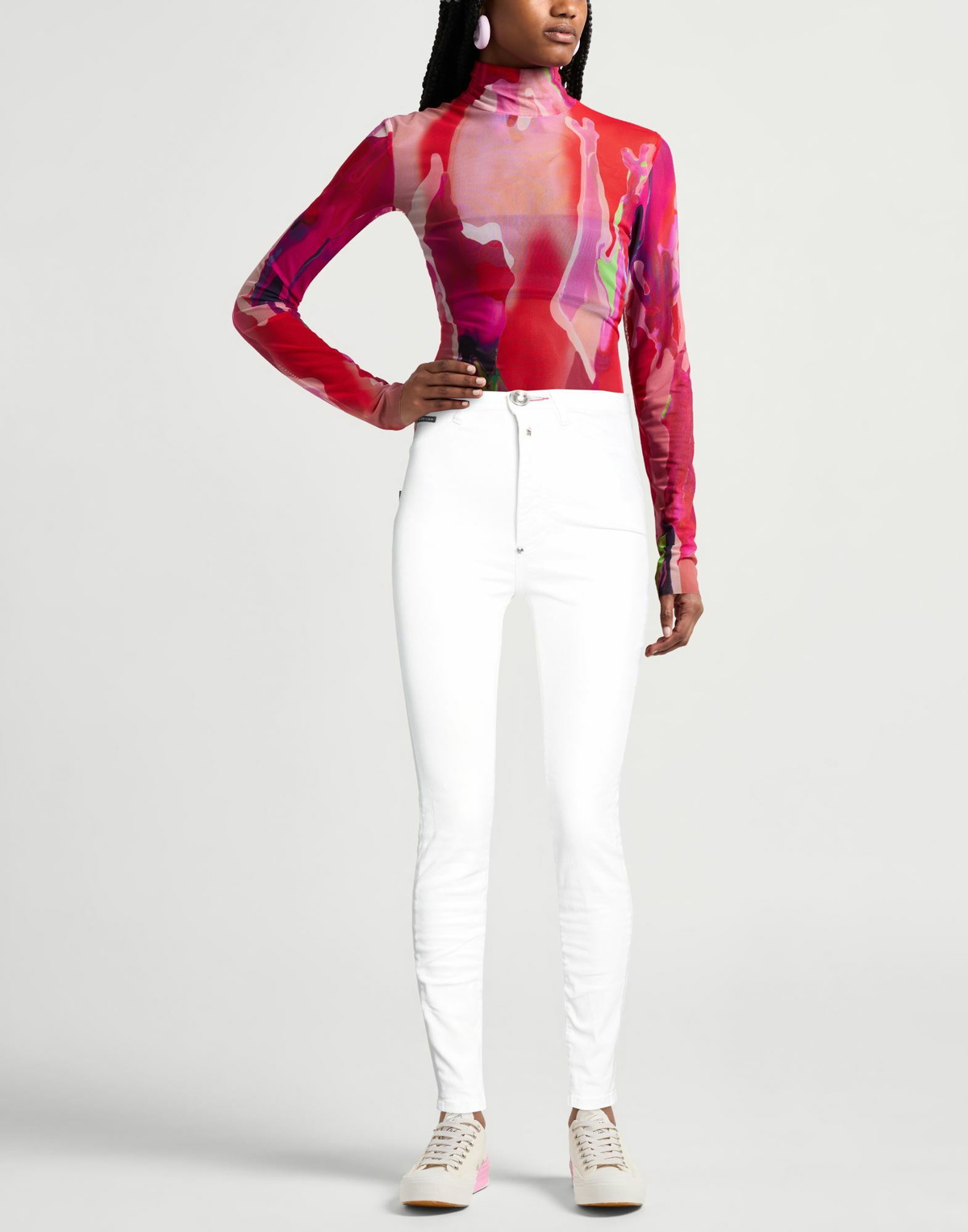 Philipp Plein Womens Jeans in White