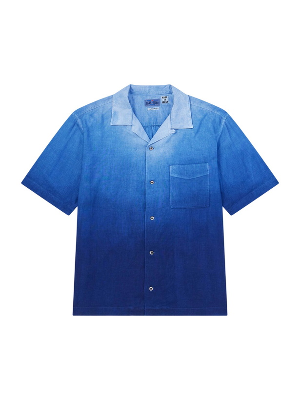 Photo: Blue Blue Japan - Camp-Collar Dégradé Woven Shirt - Blue
