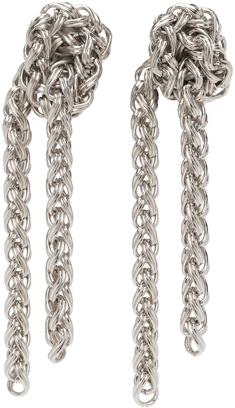 Photo: Raf Simons Silver Knotted Chain Earrings