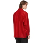 Camiel Fortgens Red Merino Felted Long Sleeve Polo
