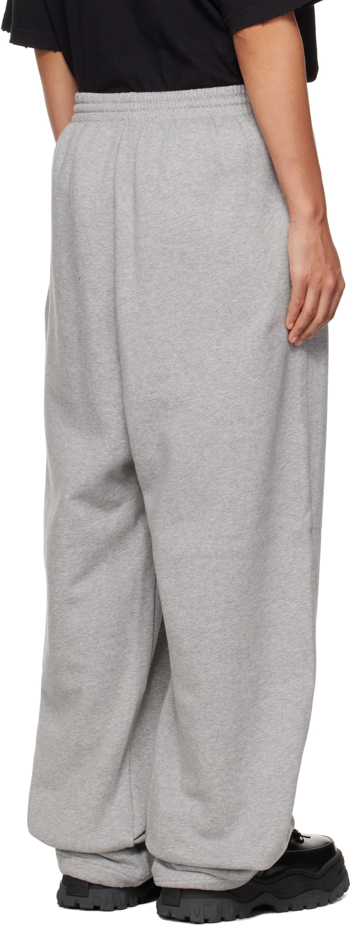 We11done Gray Pearl Logo Jersey Lounge Pants We11done