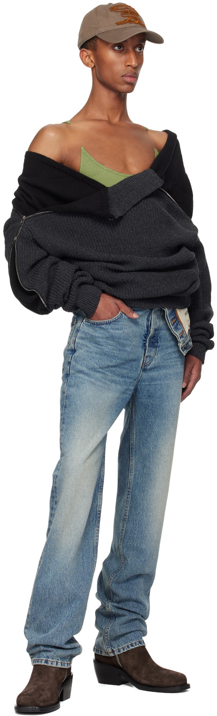 Y/Project Gray Zip Insert High Neck Sweater Y/Project Y/Project Gray Zip Insert High Neck Sweater Y/Project