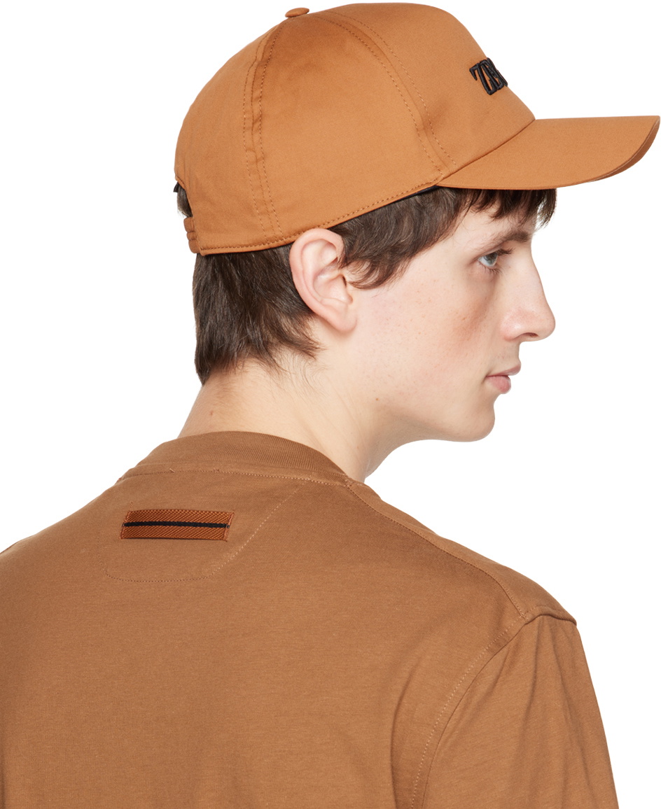 ZEGNA Orange Embroidered Cap Zegna