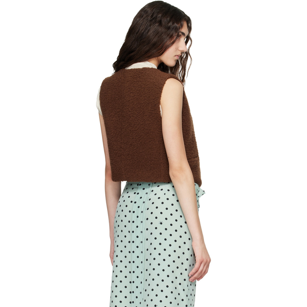 Marni Brown Curly Wool Vest