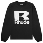 Rhude Men's Petrol R Crew Sweat in Vintage Black
