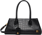 AMIRI Black Embossed Croc Honey 40 Shoulder Bag