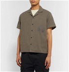 Reese Cooper® - Camp-Collar Printed Brushed Cotton-Twill Shirt - Gray
