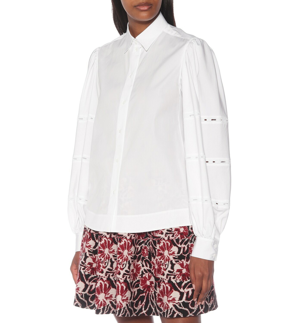 Alaïa Puff-sleeve cotton-poplin shirt