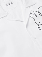 POP TRADING COMPANY - Miffy Hugo Camp-Collar Logo-Print Cotton-Poplin Shirt - White