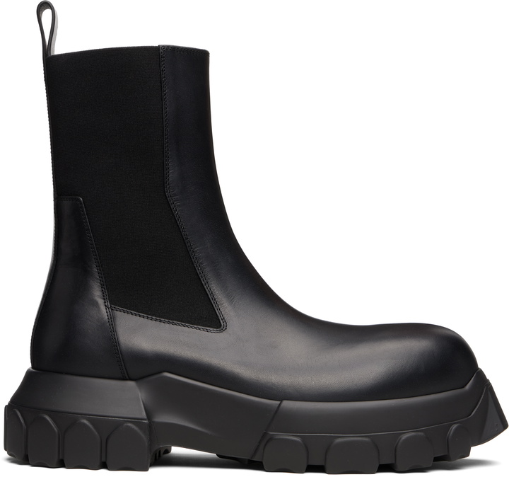 Photo: Rick Owens Black Concordians Beatle Bozo Tractor Chelsea Boots