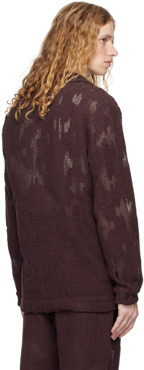 OAS Burgundy Crochet Polo