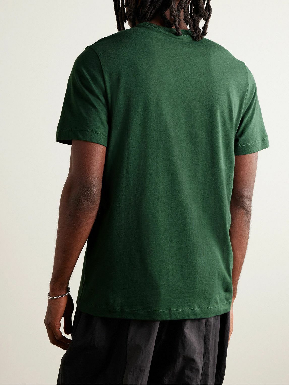 Nike - Sportswear Club Logo-Embroidered Cotton-Jersey T-Shirt - Green Nike