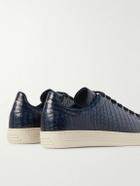TOM FORD - Warwick Croc-Effect Leather Sneakers - Blue