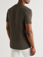 Giorgio Armani - Slim-Fit Stretch-Jacquard T-Shirt - Brown