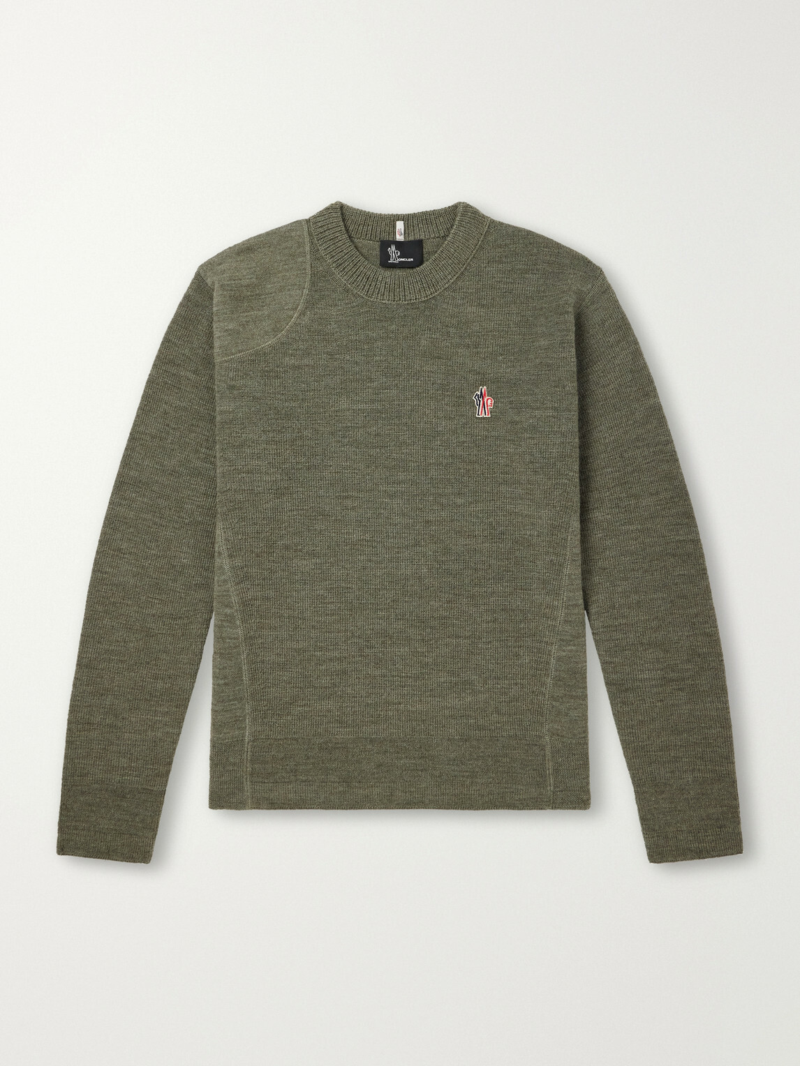 Moncler Grenoble - Logo-Appliquéd Virgin Wool-Blend Base Layer - Green
