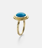 Octavia Elizabeth Coral Beach Allia 18kt gold ring with turquoise