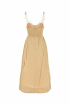 Farm Rio Pastel Orange Linen Dress