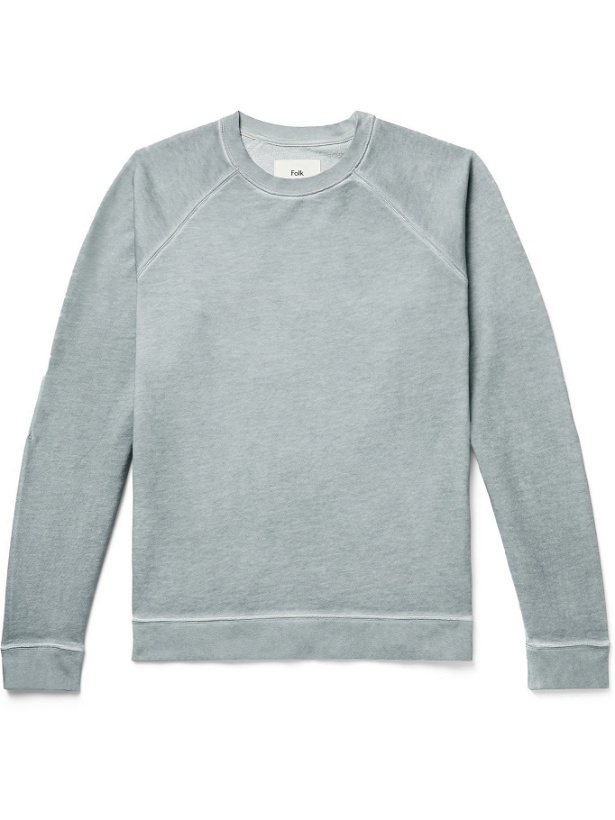 Photo: FOLK - Rivet Loopback Cotton-Jersey Sweatshirt - Gray - 1