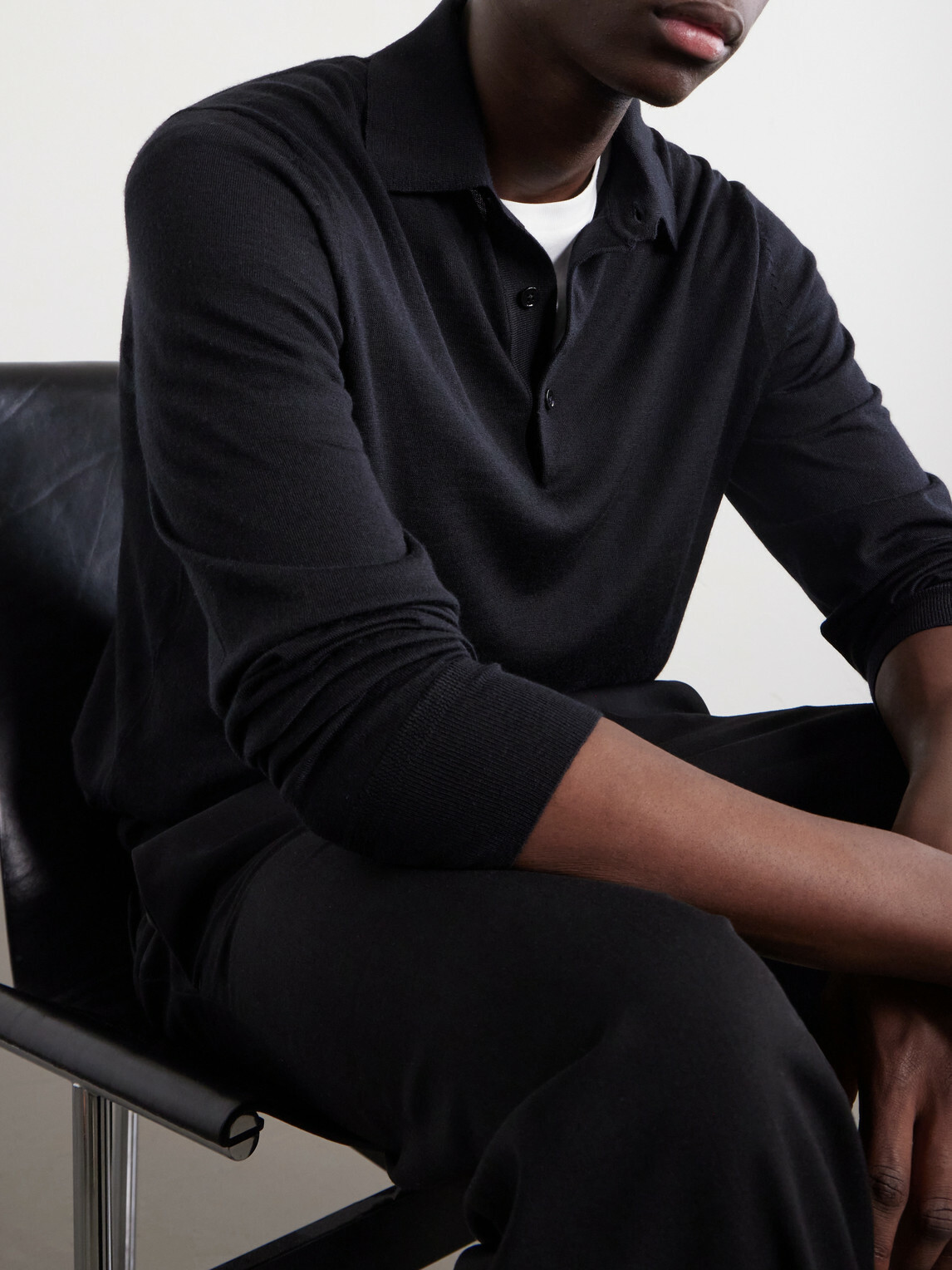 TOM FORD - Cashmere and Silk Blend Polo Shirt - Black