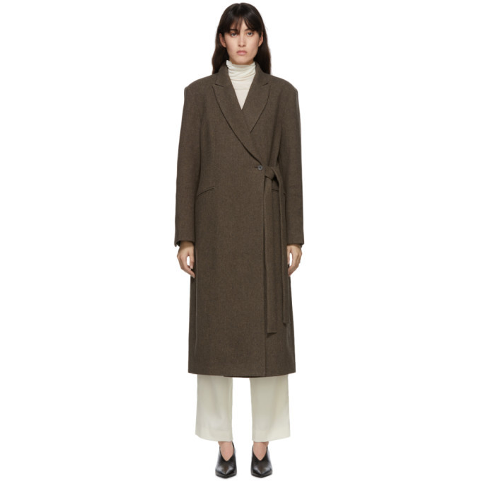 LE17SEPTEMBRE Brown Side Belted Long Coat