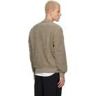 C.P. Company Taupe Crew Neck Brushed Emerized Diagonal Fleece Sweatshirt