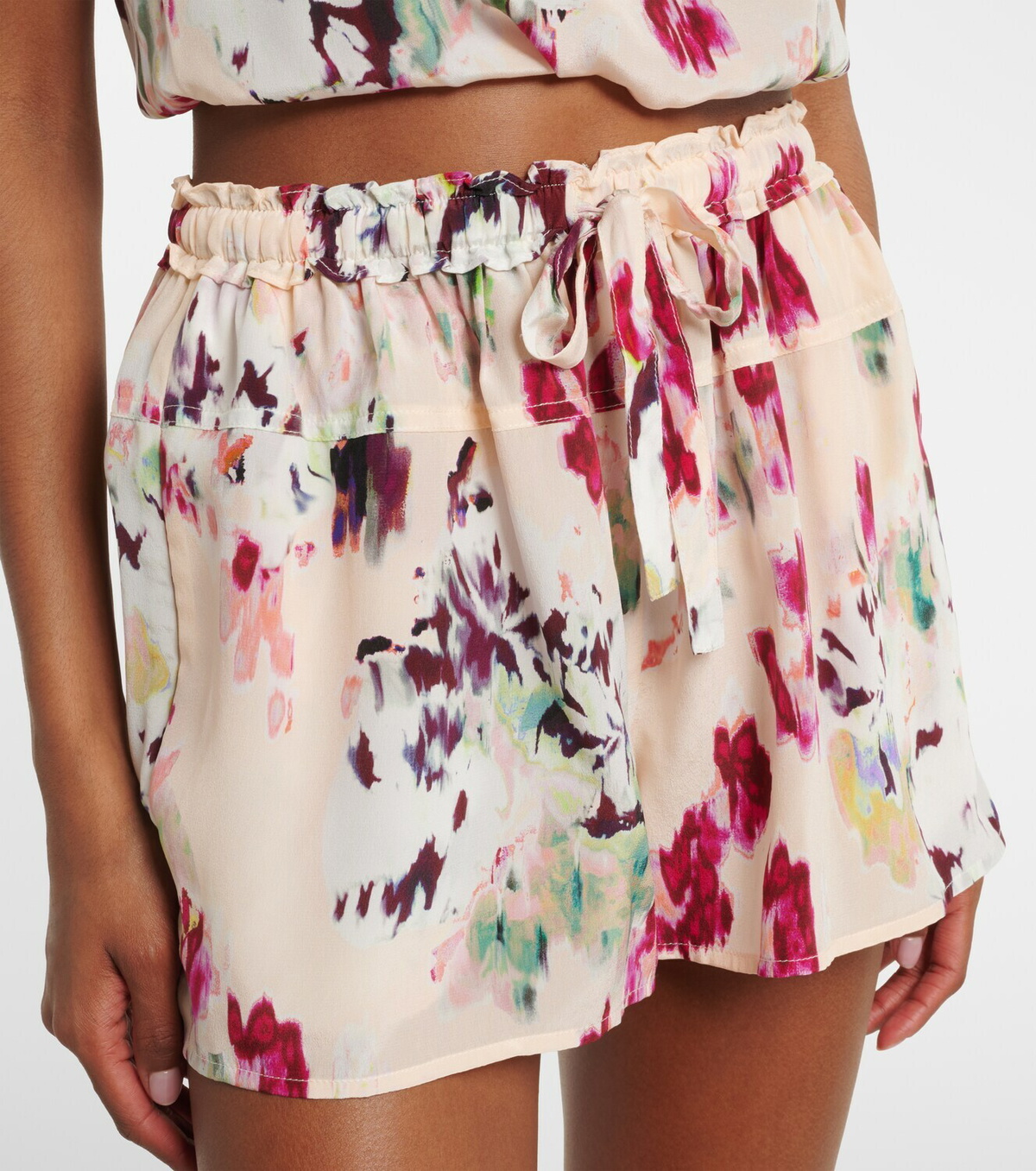 Ulla Johnson Aurielle floral silk shorts