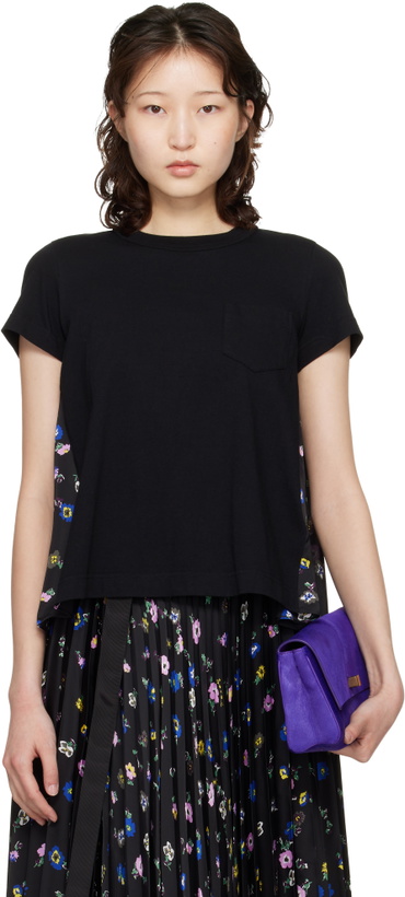 Photo: sacai Black Floral Print T-shirt
